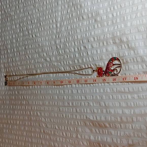 Cute Cloisonne Style Colourful Cat with Fish Charm Necklace - Picture 6 of 7